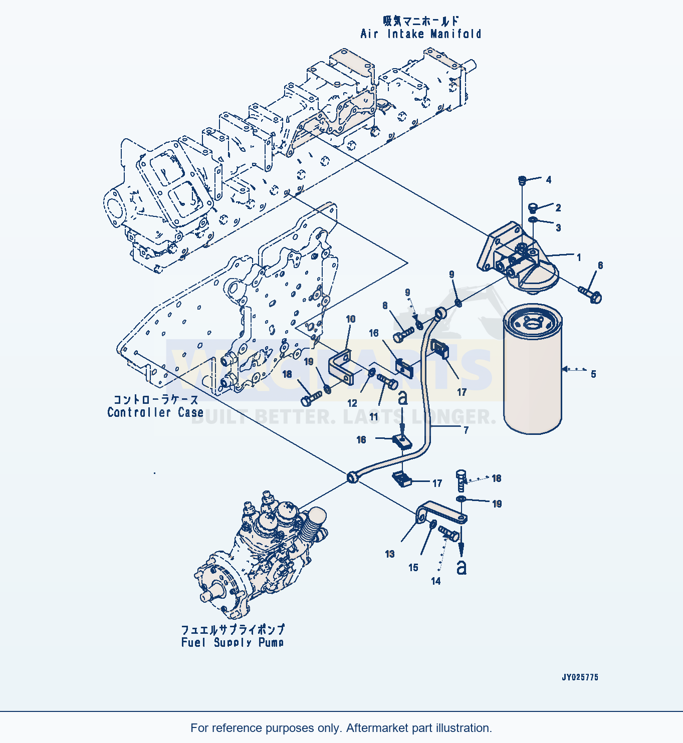 Komatsu WA470-8 Fuel Filter, Fuel Filter And Piping (#860103-) parts diagram
