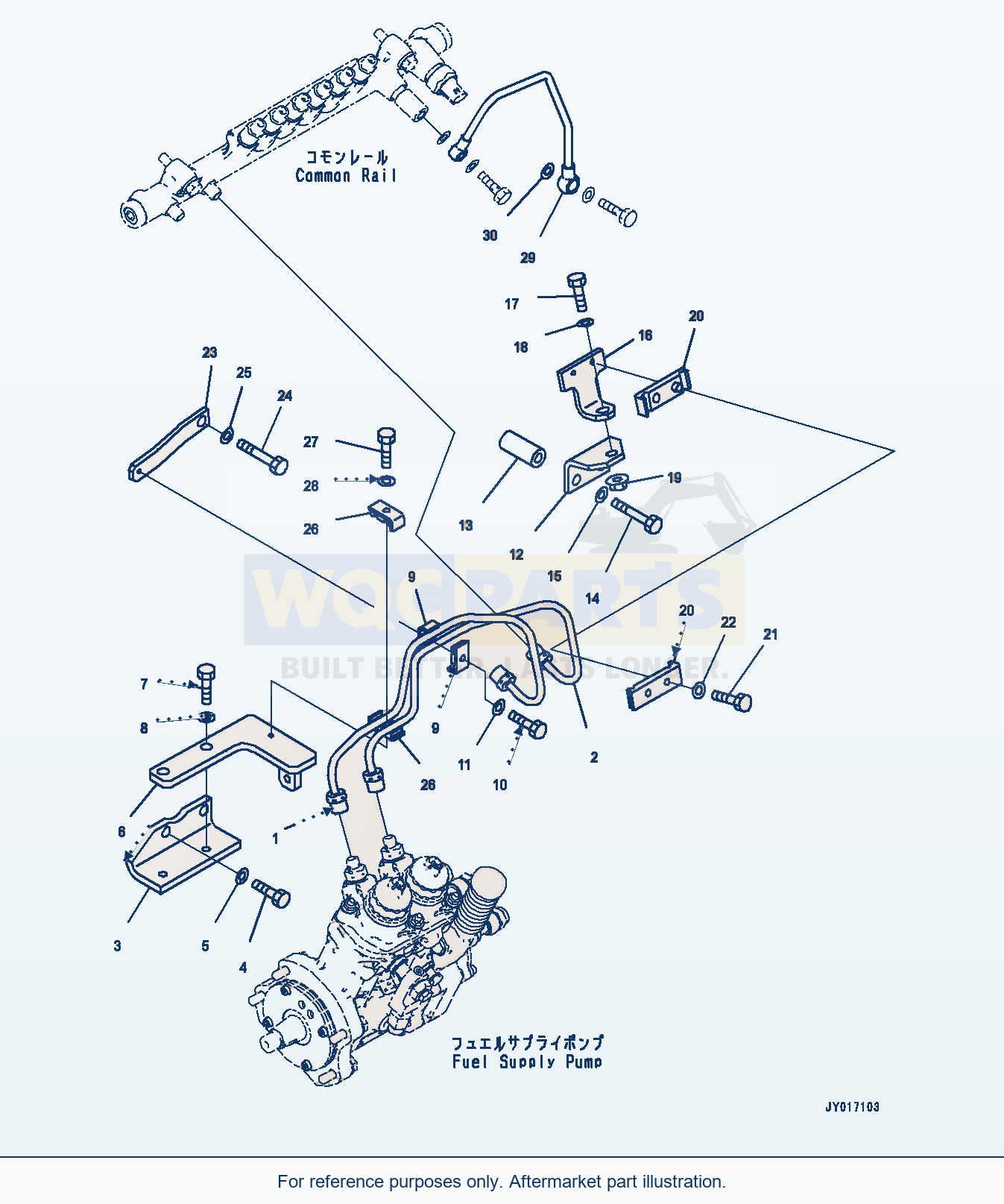 Komatsu WA470-8 Fuel Supply Pump, Piping (#860103-) parts diagram