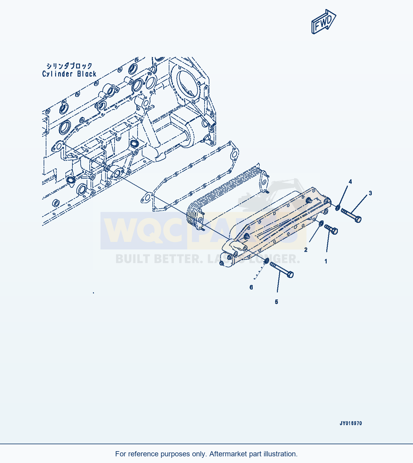 Komatsu WA470-8 Engine Oil Cooler Mounting (#860103-) parts diagram