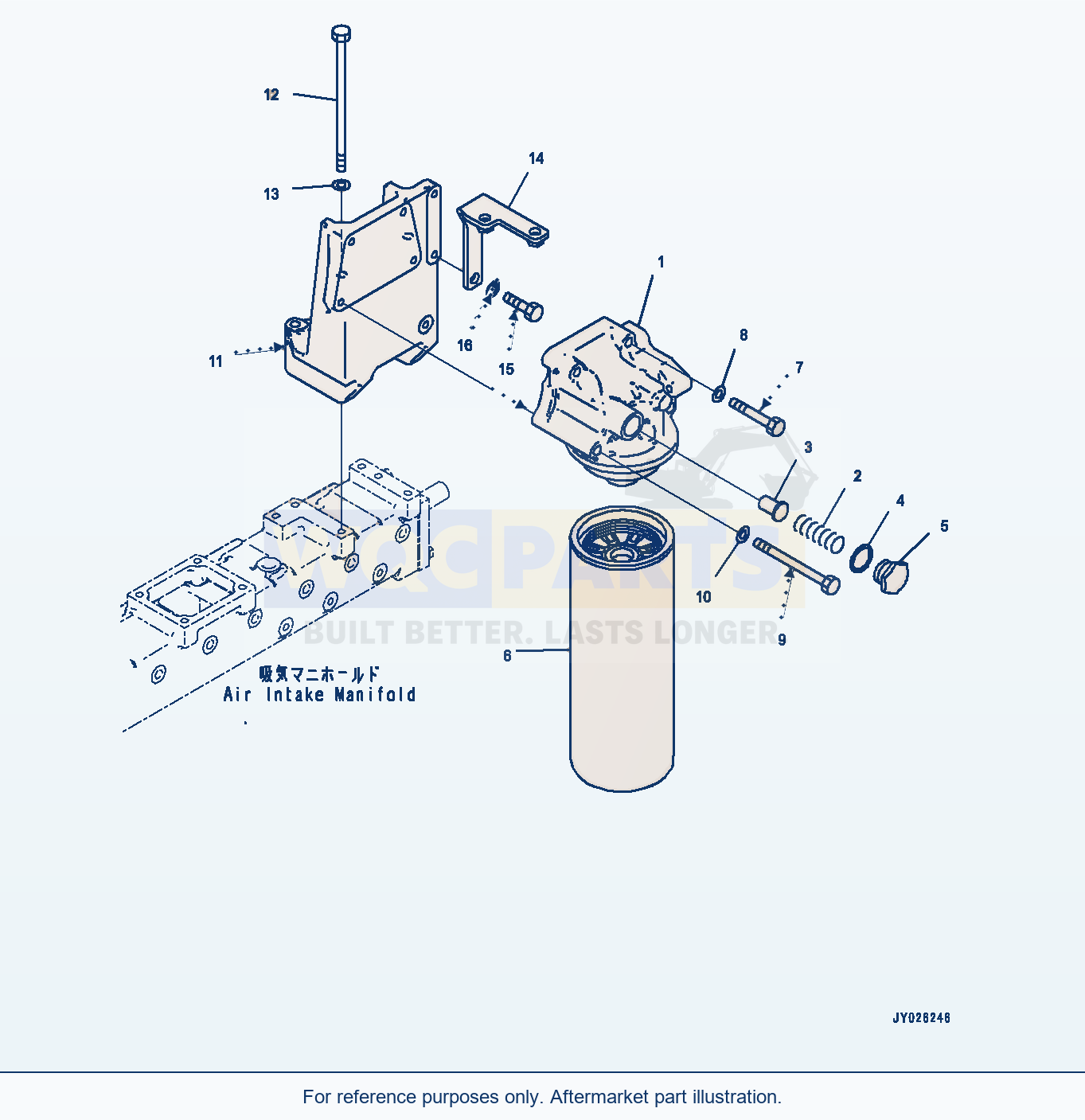 Komatsu WA470-8 Engine Oil Filter (#860103-) parts diagram
