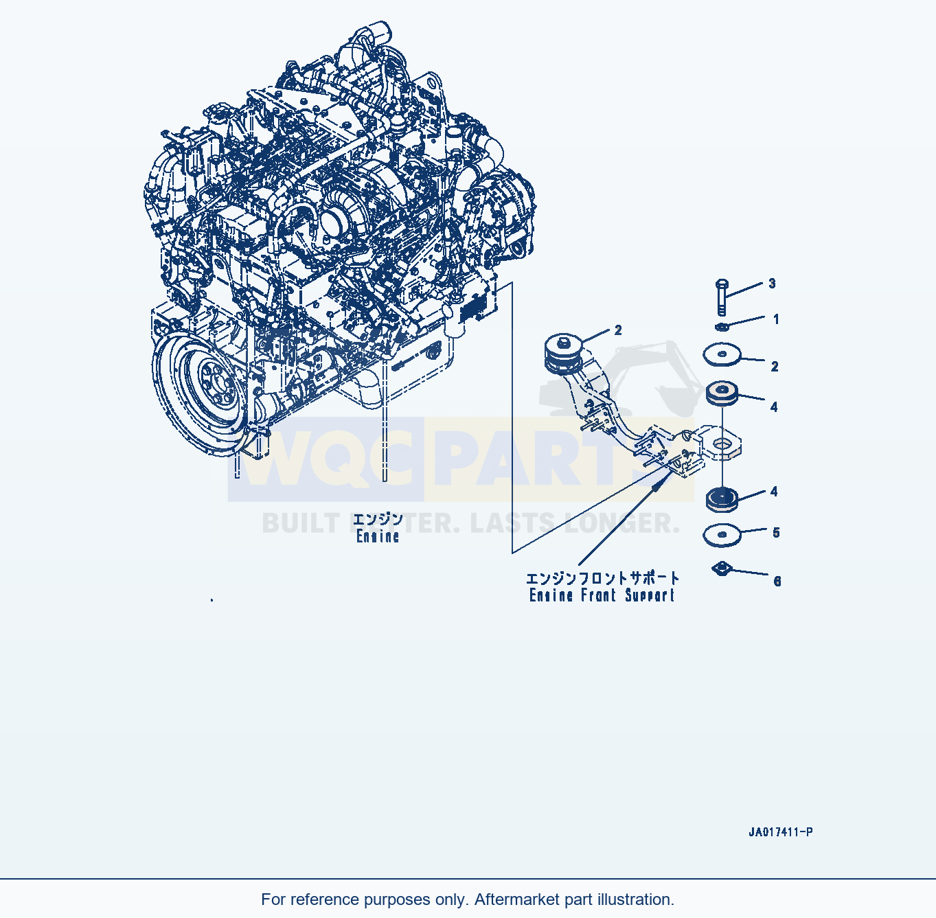 Komatsu WA470-8 Engine Mounting (#100001-) parts diagram