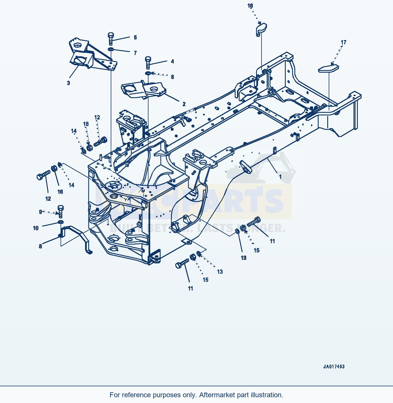 Komatsu WA470-8 Rear Frame (#100001-) parts diagram