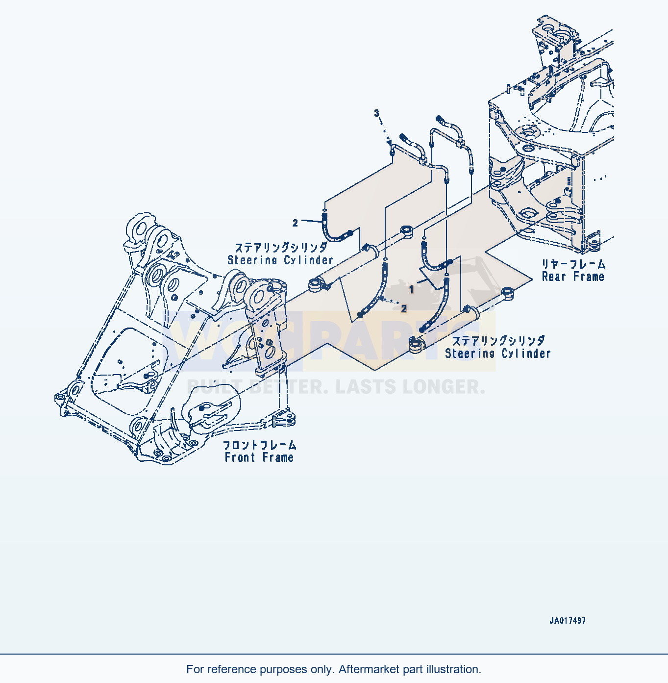 Komatsu WA470-8 Steering Cylinder, Piping (#100001-) parts diagram