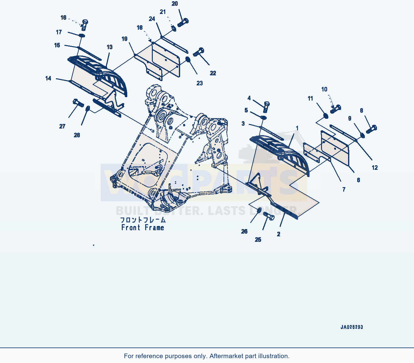 Komatsu WA470-8 Front Fender, (#100057-) parts diagram