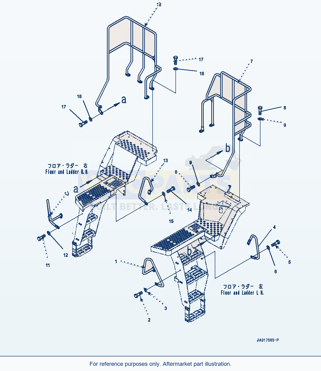 Komatsu WA470-8 Handrail (#100001-) parts diagram