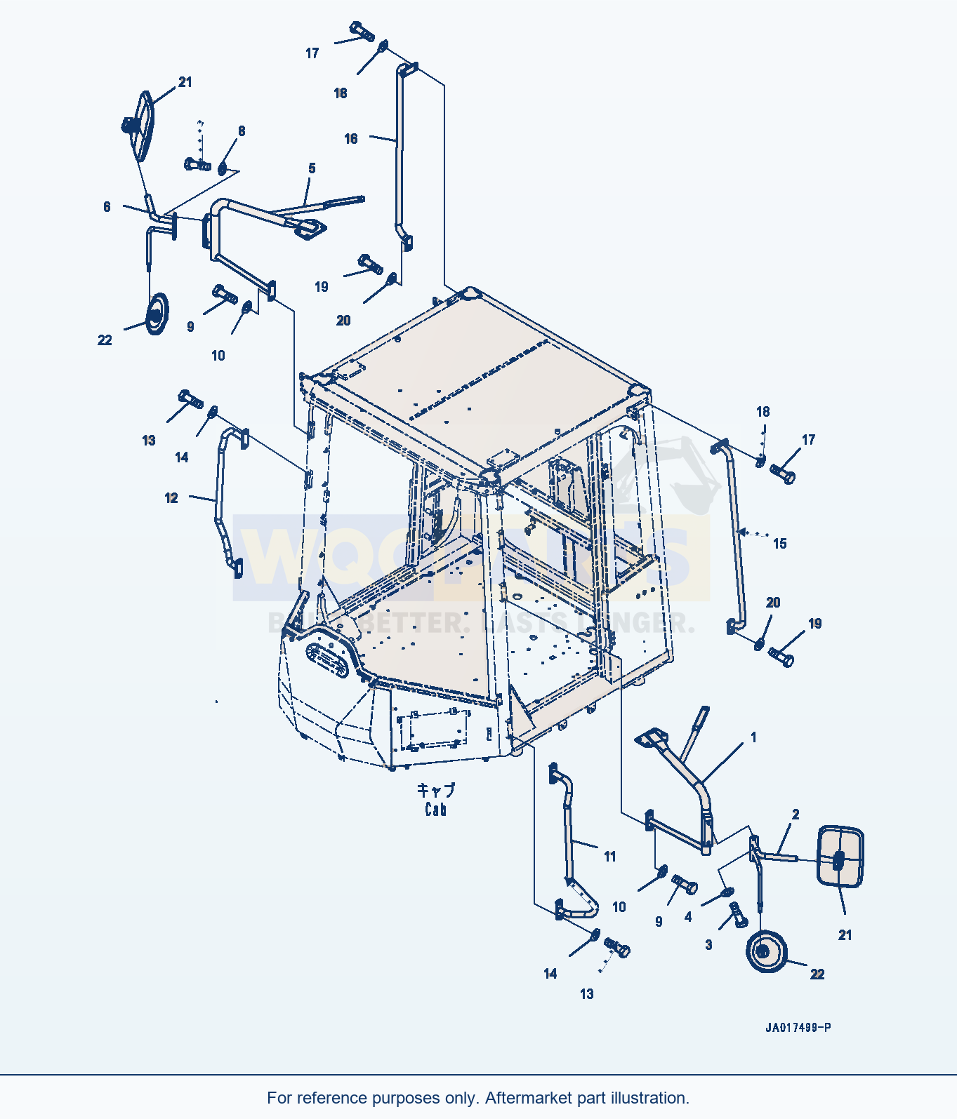Komatsu WA470-8 Mirror, (#100001-100037) parts diagram