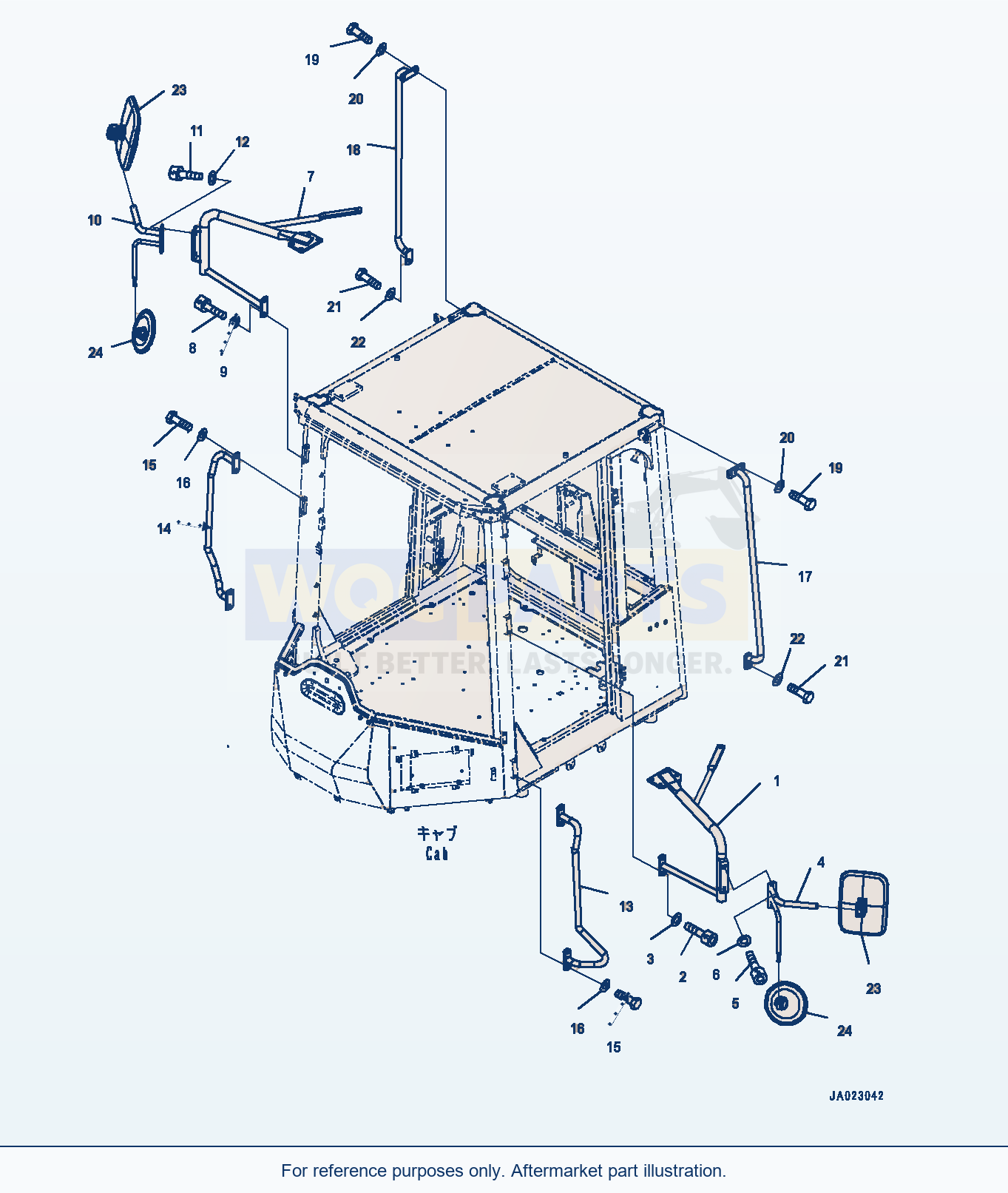 Komatsu WA470-8 Mirror, (#100038-100050) parts diagram