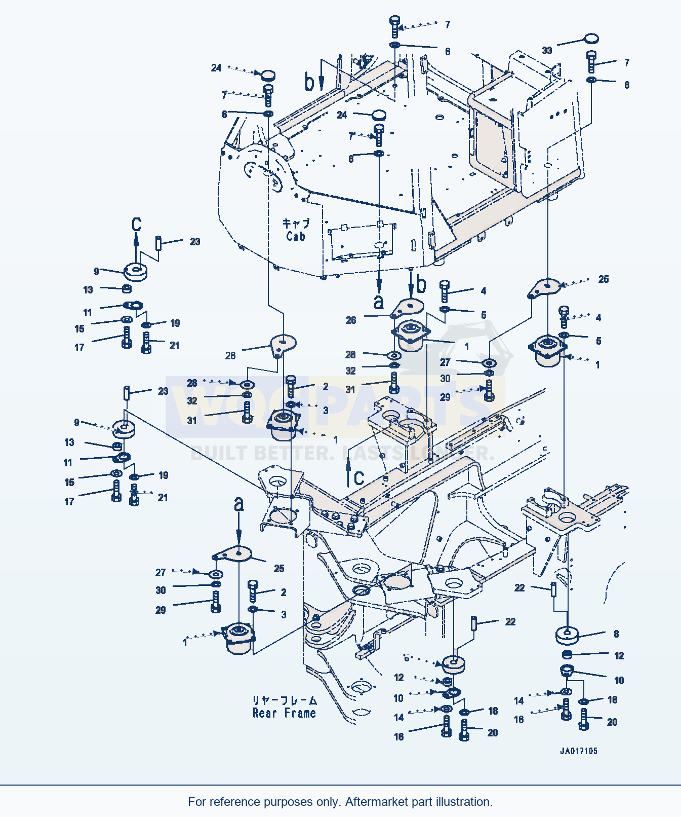 Komatsu WA470-8 Floor Support (#100001-) parts diagram