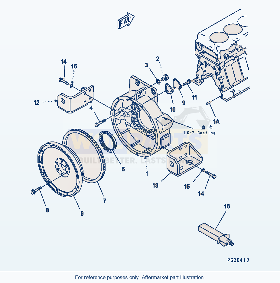 Komatsu WA500-1 Flywheel And Flywheel Housing(#10001-11976) parts diagram