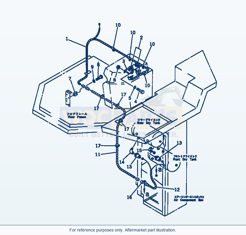 Komatsu WA500-1 Air Gauge Piping (Tbg Spec.)(#20001-) parts diagram