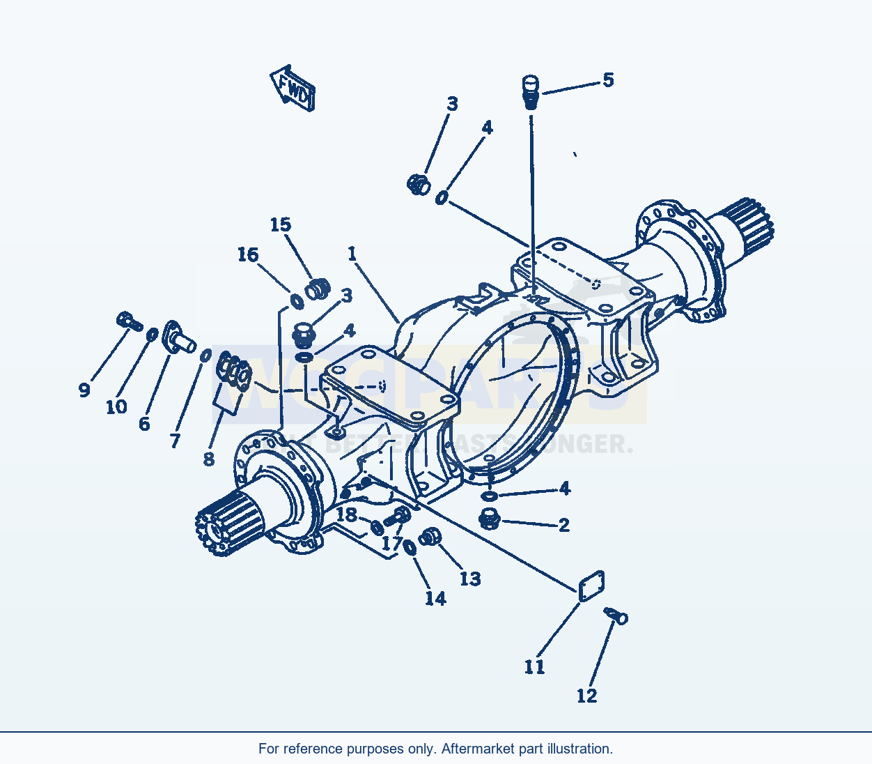Komatsu WA500-1 Front Axle Housing(#20001-) Serial 10001-UP parts diagram