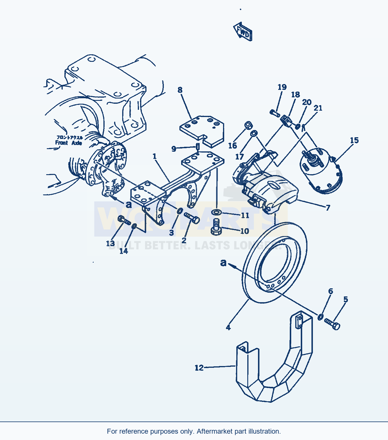 Komatsu WA500-1 Parking Brake Mounting Serial 10001-UP parts diagram