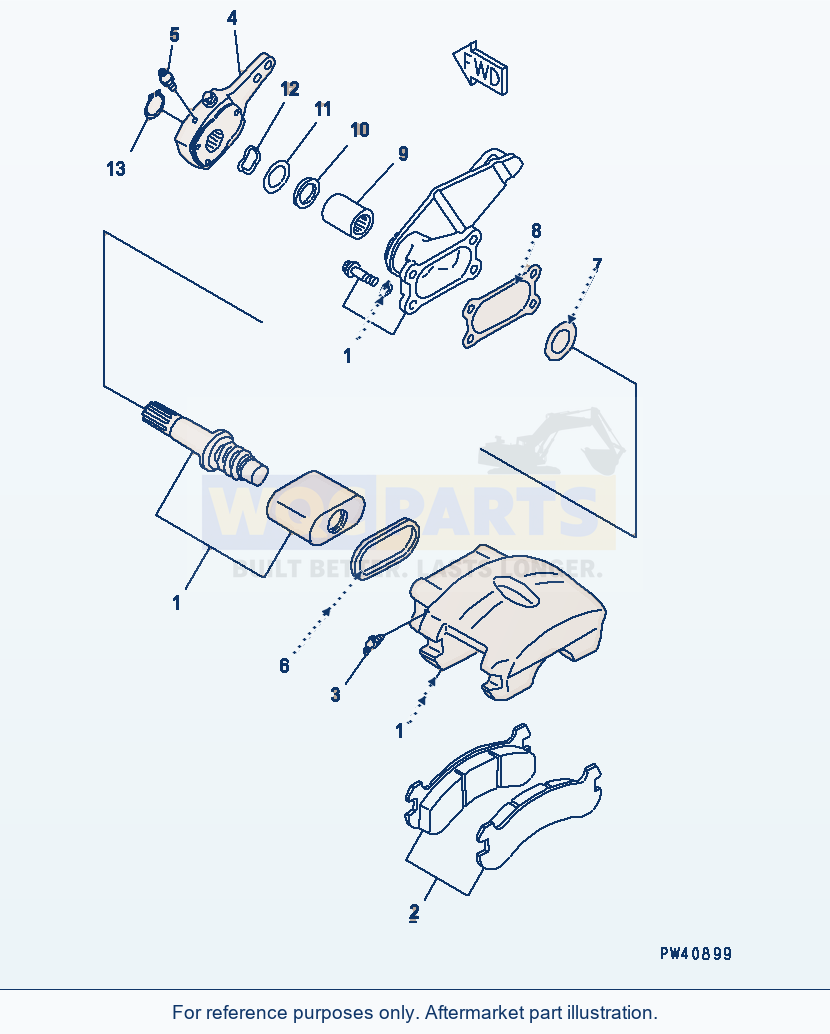 Komatsu WA500-1 Parking Brake Serial 10001-UP parts diagram