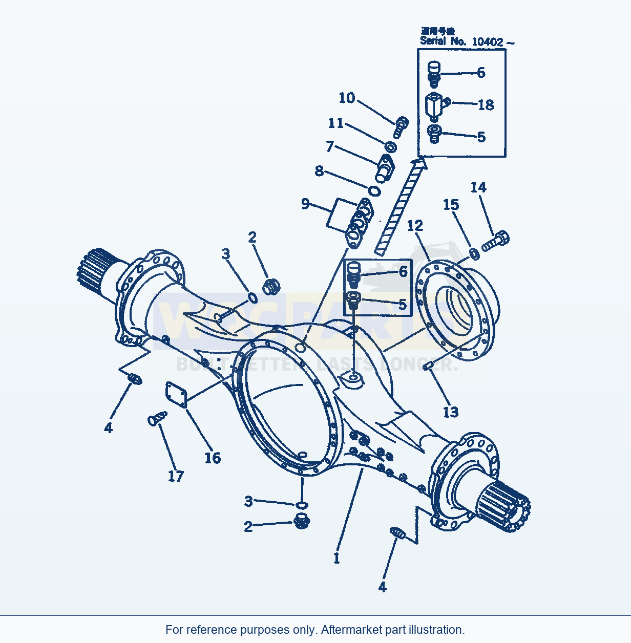 Komatsu WA500-1 Rear Axle Housing(#10001-19999) Serial 10001-UP parts diagram