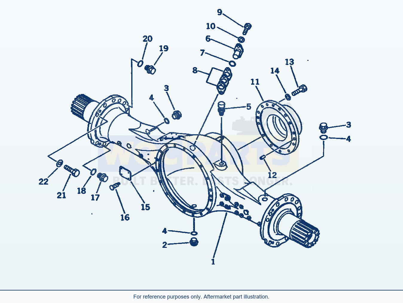 Komatsu WA500-1 Rear Axle Housing(#20001-) Serial 10001-UP parts diagram