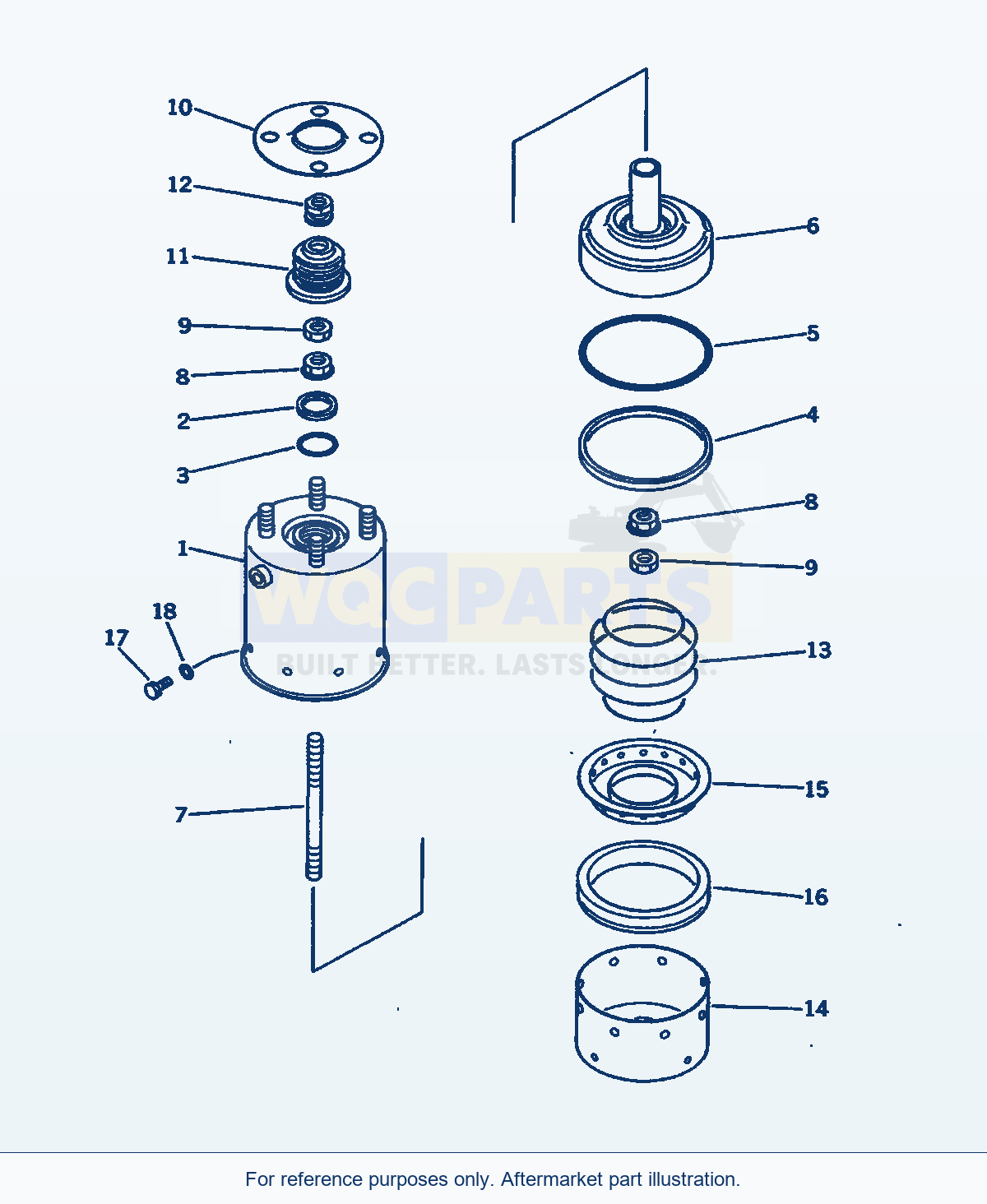 Komatsu WA500-1 Spring Cylinder Serial 10001-UP parts diagram