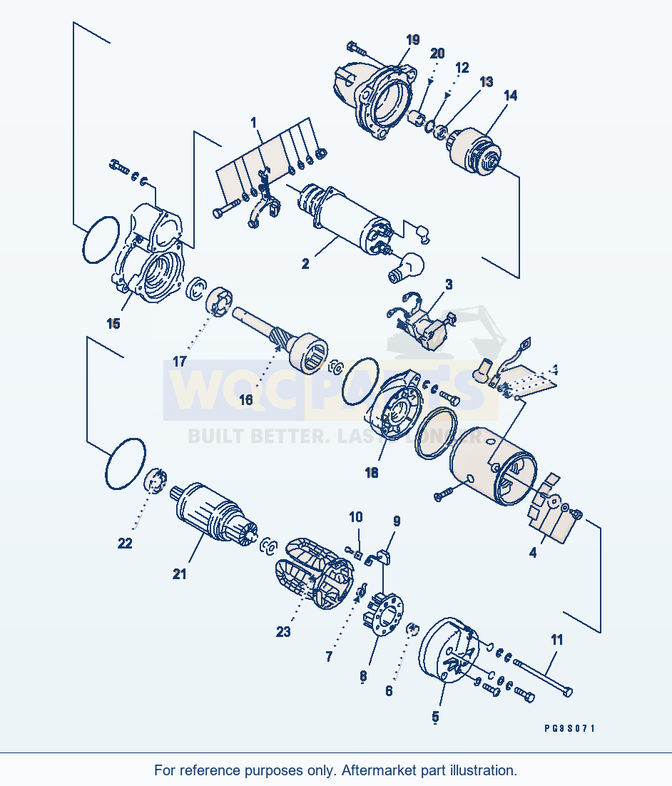 Komatsu WA500-1 Starting Motor (7.5Kw)(#10001-10009) parts diagram