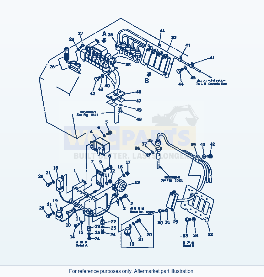 Komatsu WA500-1 Console Box, R.H.(#10001-10534) Serial 10001-UP parts diagram