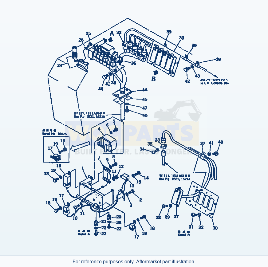 Komatsu WA500-1 Console Box, R.H.(#10535-10967) Serial 10001-UP parts diagram