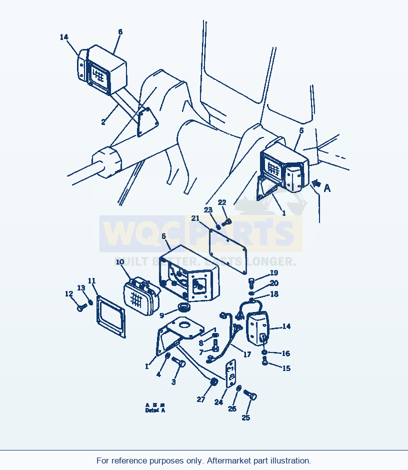 Komatsu WA500-1 Electrical System (Front Lamp) Serial 10001-UP parts diagram