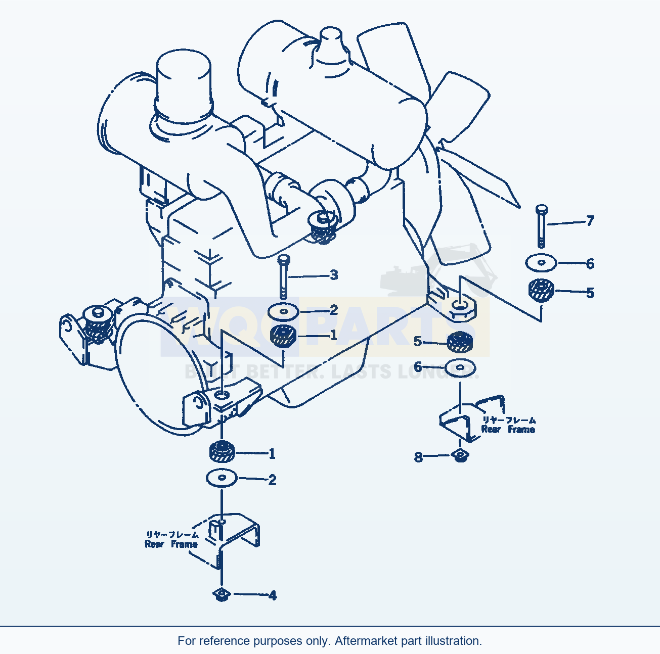 Komatsu WA500-1 Engine Mounting Parts(#20001-) Serial 10001-UP parts diagram