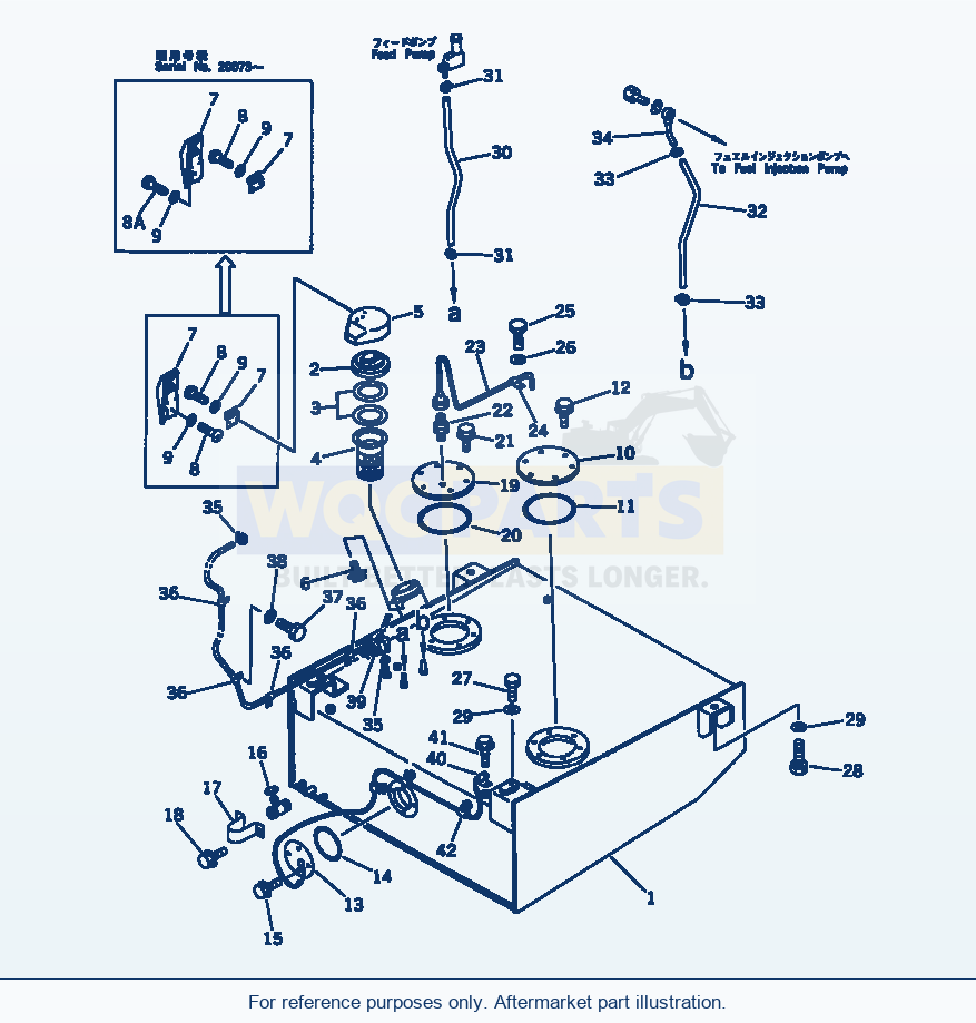 Komatsu WA500-1 Fuel Tank And Piping (Tbg Spec.)(#20001-) parts diagram