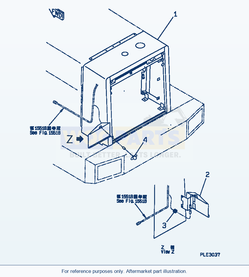 Komatsu WA500-1 License Lamp(#20001-) parts diagram