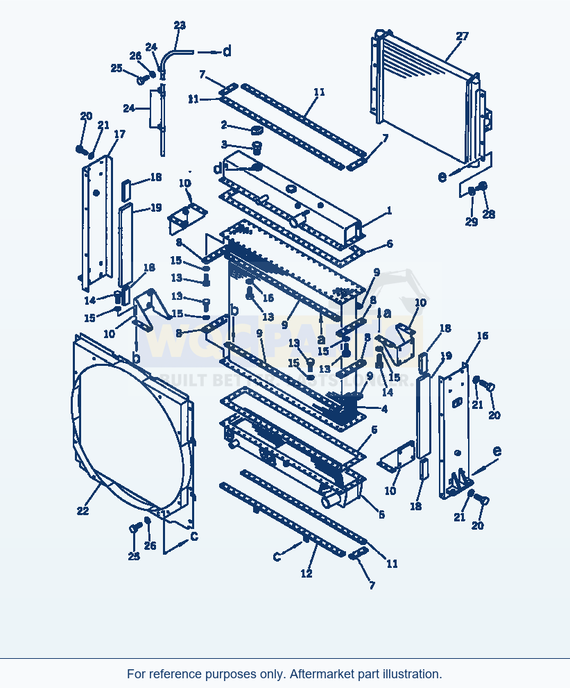 Komatsu WA500-1 Radiator Serial 10001-UP (OVERSEAS VERSION) parts diagram