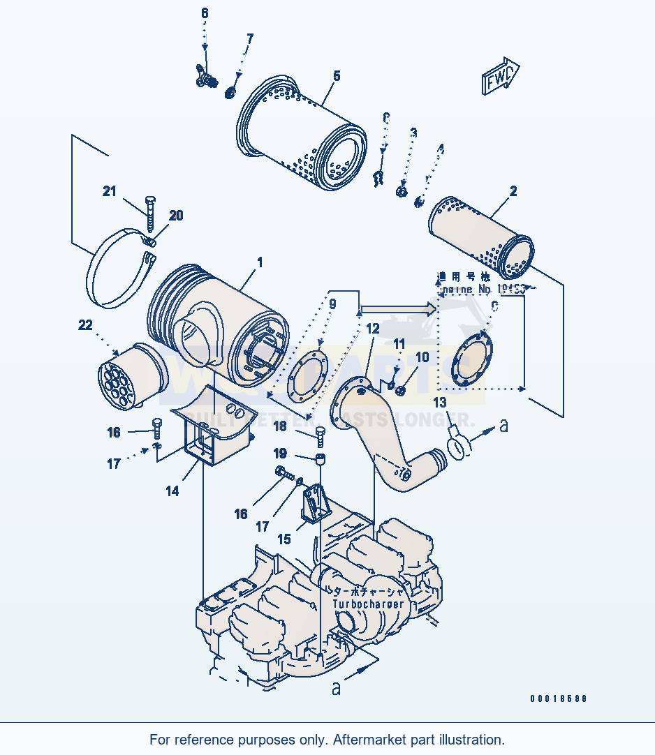 Komatsu WA500-1 Air Cleaner Mounting(#19029-20325) parts diagram