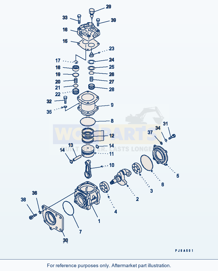 Komatsu WA500-1 Air Compressor (Inner Parts)(#20520-) parts diagram