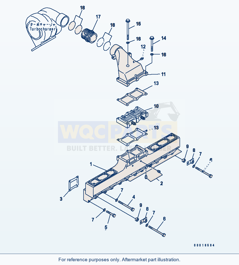 Komatsu WA500-1 Air Intake Manifold And Connection(#20326-) parts diagram