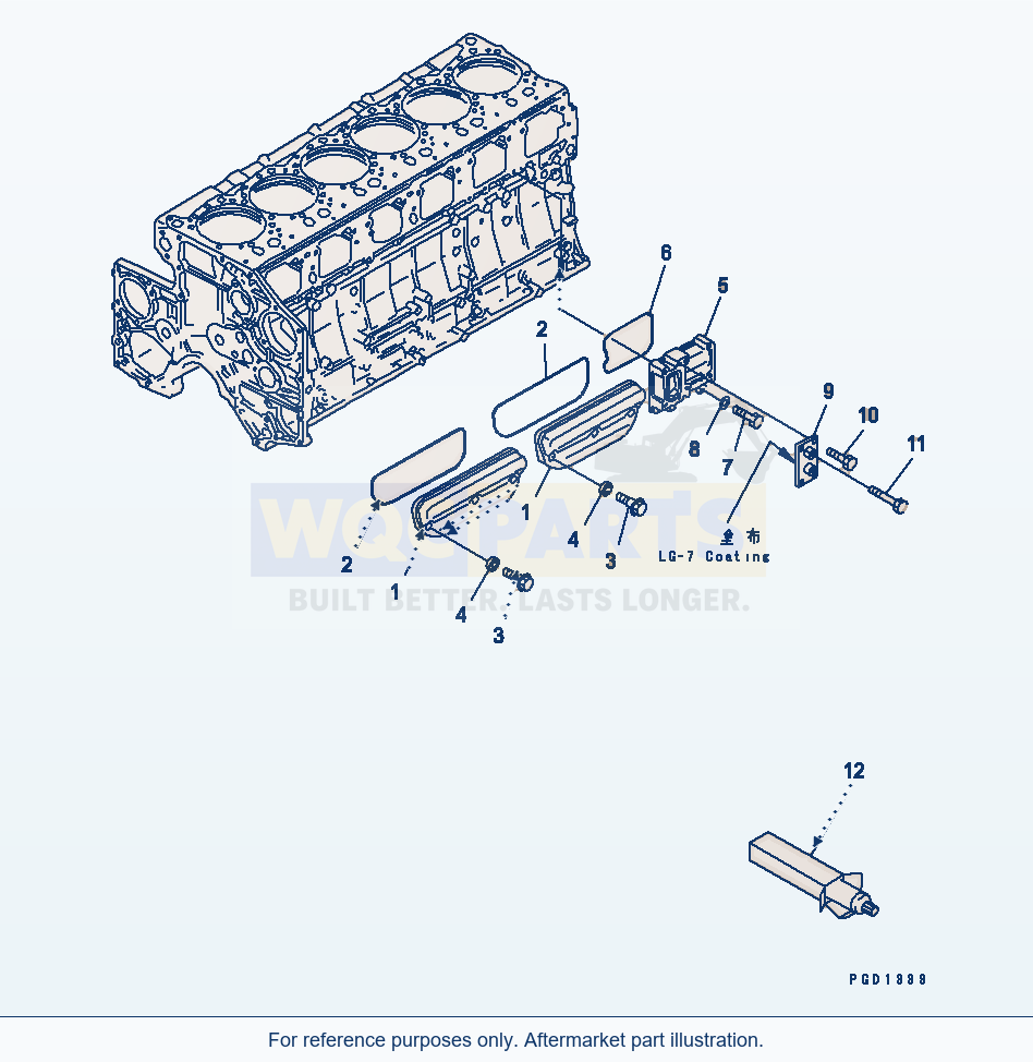 Komatsu WA500-1 Camfollower Cover(#20345-) parts diagram