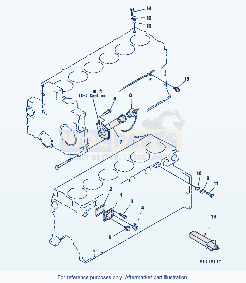 Komatsu WA500-1 Cylinder Block Accessory(#25900-) parts diagram