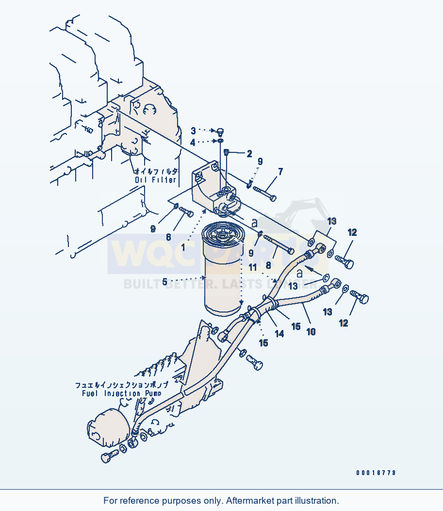 Komatsu WA500-1 Fuel Filter(#19040-) parts diagram