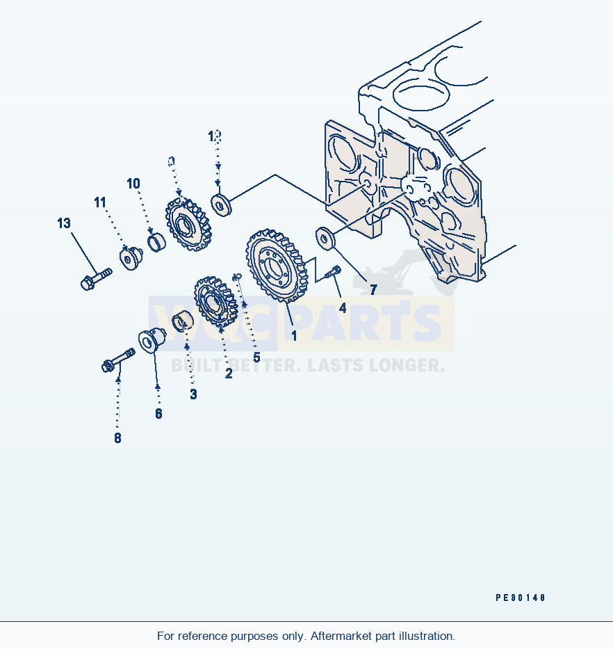 Komatsu WA500-1 Idler Gear(#18433-) parts diagram