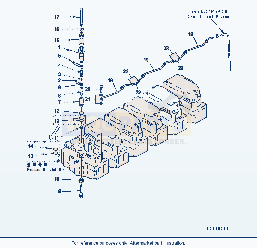 Komatsu WA500-1 Injection Nozzle(#17626-) parts diagram