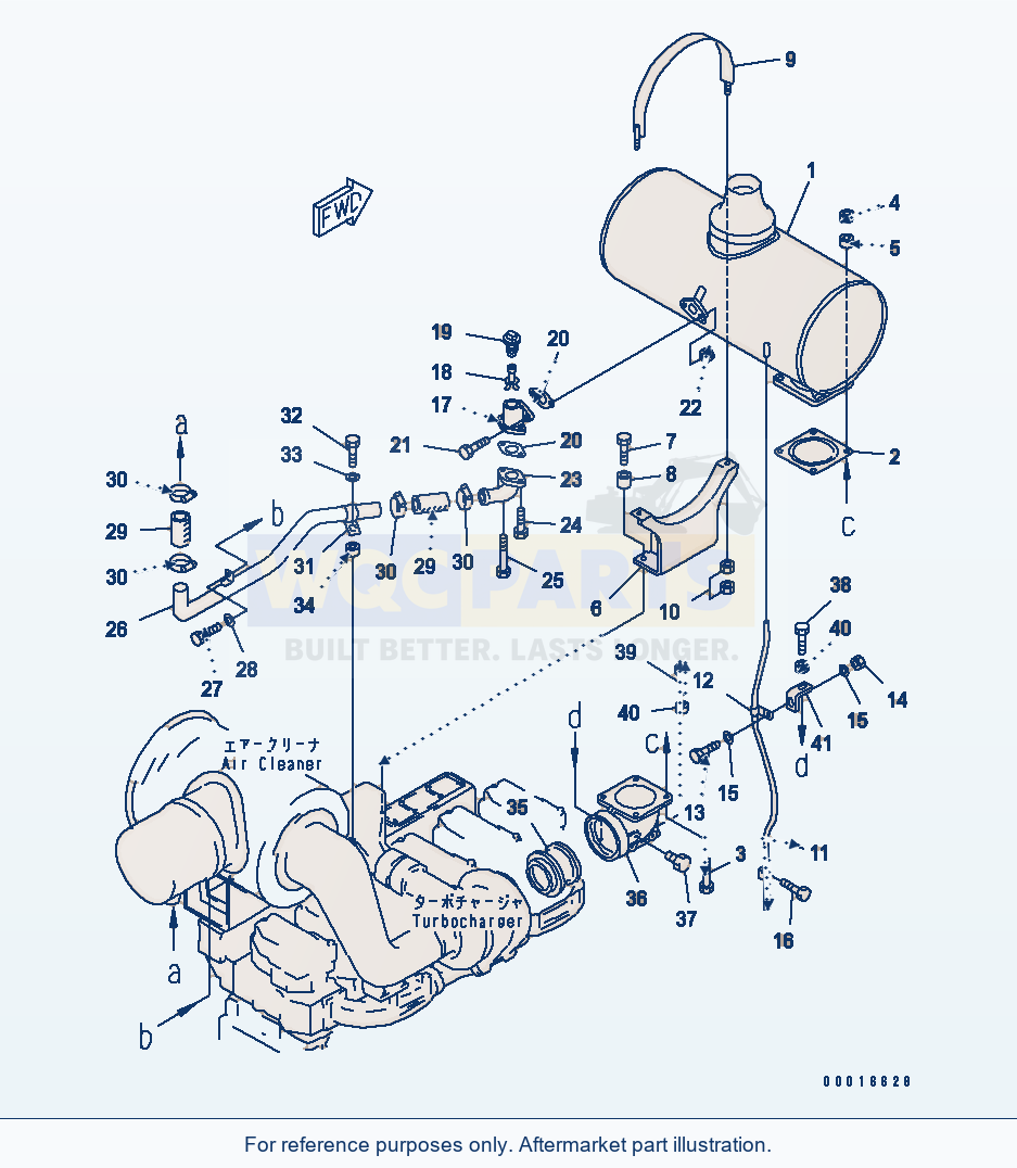 Komatsu WA500-1 Muffler(#19029-) parts diagram