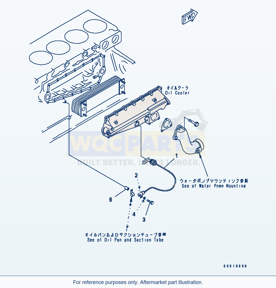 Komatsu WA500-1 Oil Cooler (Coolant Heater Spec.)(#25900-) parts diagram