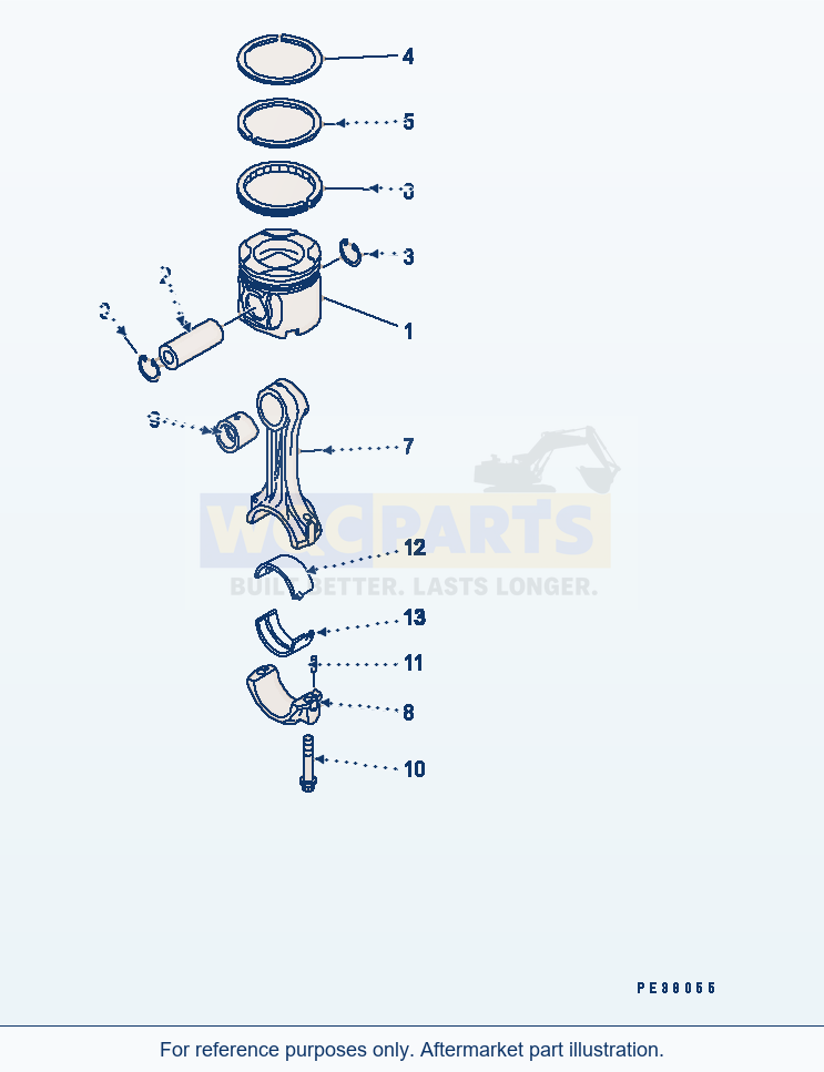Komatsu WA500-1 Piston(#12585-) parts diagram