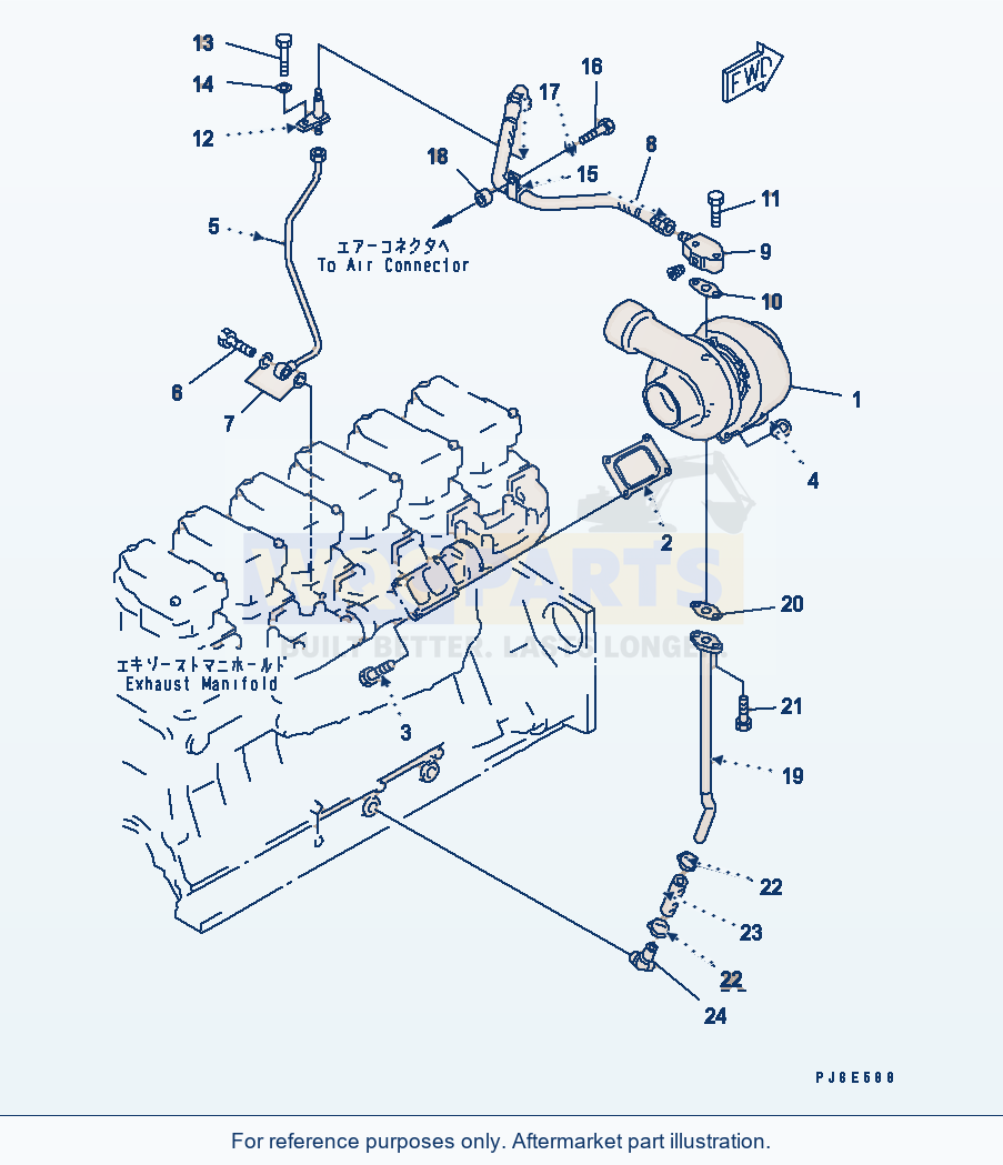 Komatsu WA500-1 Turbocharger Mounting(#20660-) parts diagram