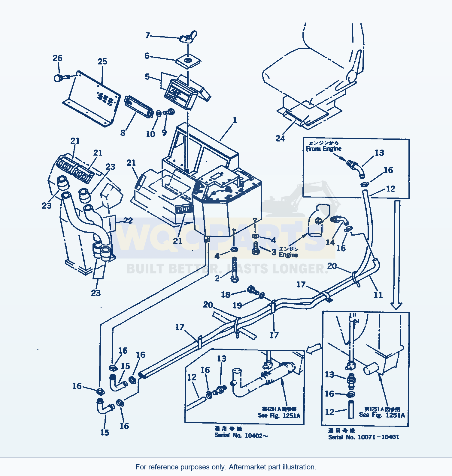 Komatsu WA500-1 Car Heater (Daikin)(#10001-.) Serial 10001-UP parts diagram
