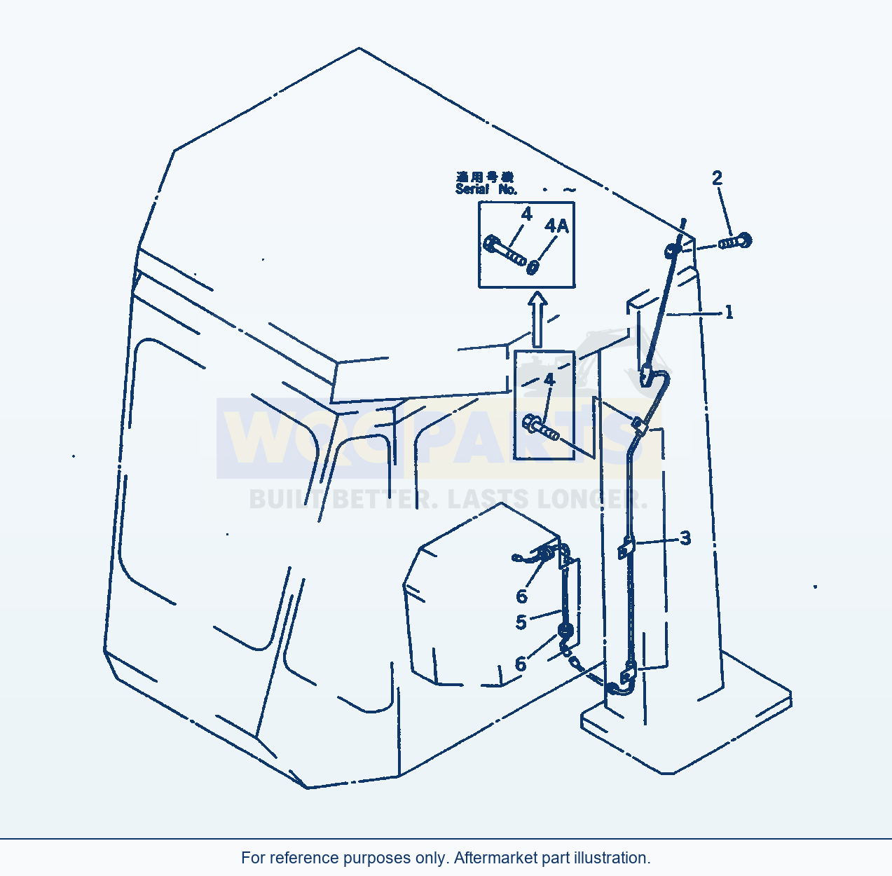 Komatsu WA500-1 Car Radio Antenna (Heavy Duty Spec.)(#20001-) parts diagram