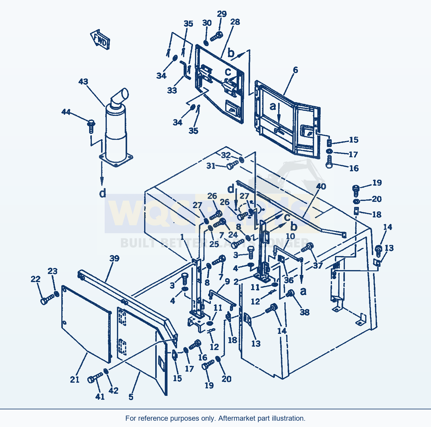 Komatsu WA500-1 Engine Side Cover(#20001-) parts diagram