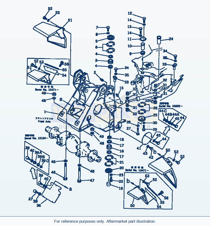 Komatsu WA500-1 Front Frame (Tbg Spec.)(#10001-19999) parts diagram
