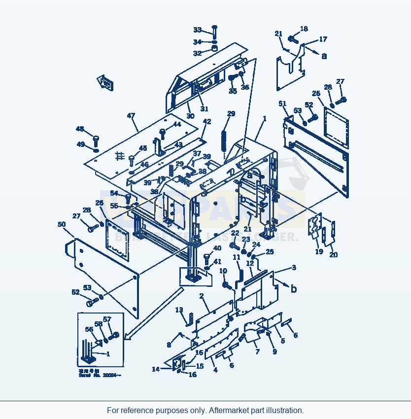Komatsu WA500-1 Hydraulic Tank Guard(#20001-) Serial 10001-UP parts diagram