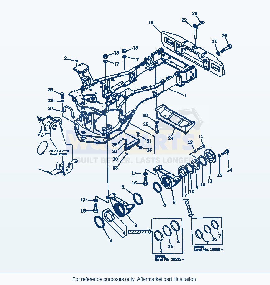 Komatsu WA500-1 Rear Frame(#10001-19999) Serial 10001-UP parts diagram