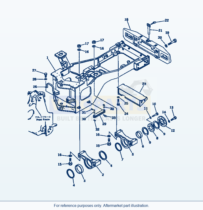 Komatsu WA500-1 Rear Frame(#20001-) Serial 10001-UP parts diagram