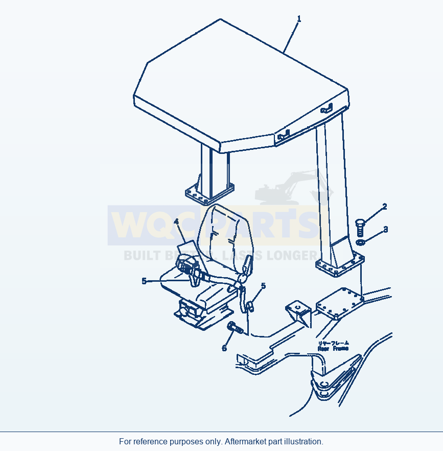 Komatsu WA500-1 Rops Canopy (For Russian)(#20001-) parts diagram