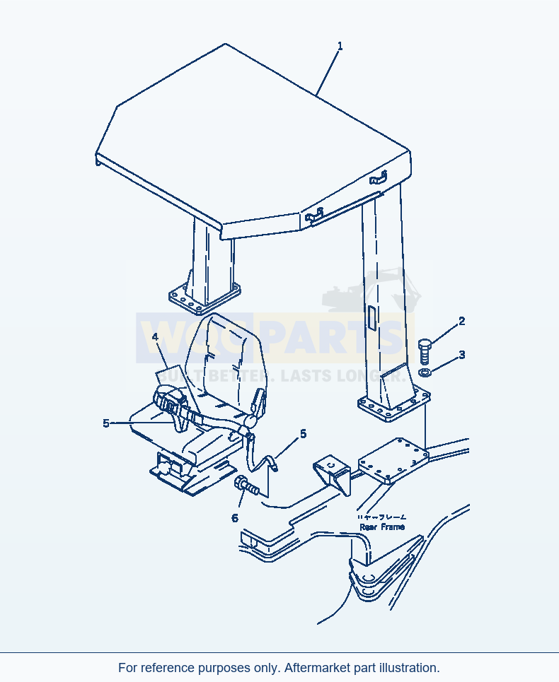 Komatsu WA500-1 Rops Canopy (Heavy Duty Spec.)(#20001-) parts diagram