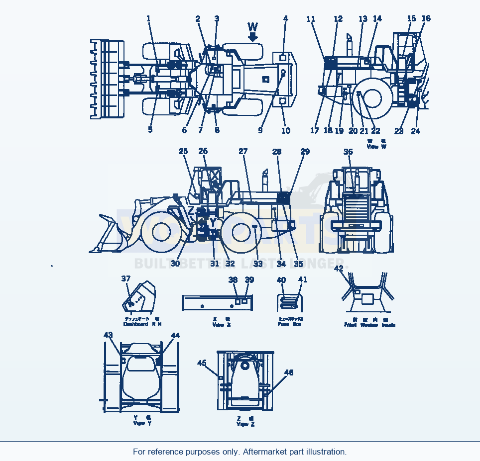 Komatsu WA500-1 Marks And Plates (With Cab) (Chinese)(#20001-) parts diagram